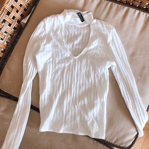 White Turtleneck Top